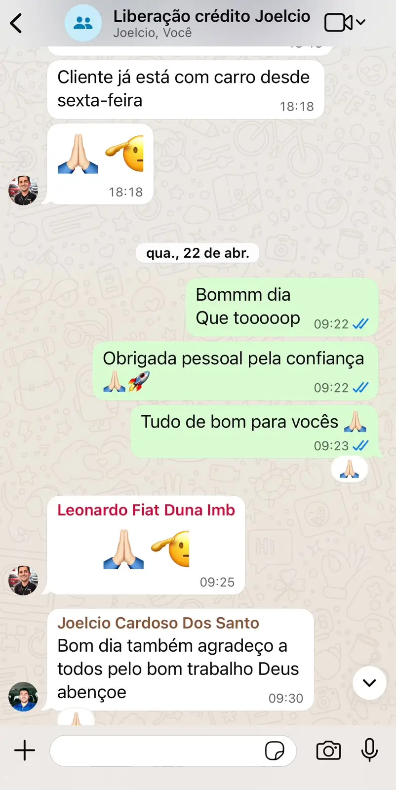 Feedback de cliente WN Consórcios