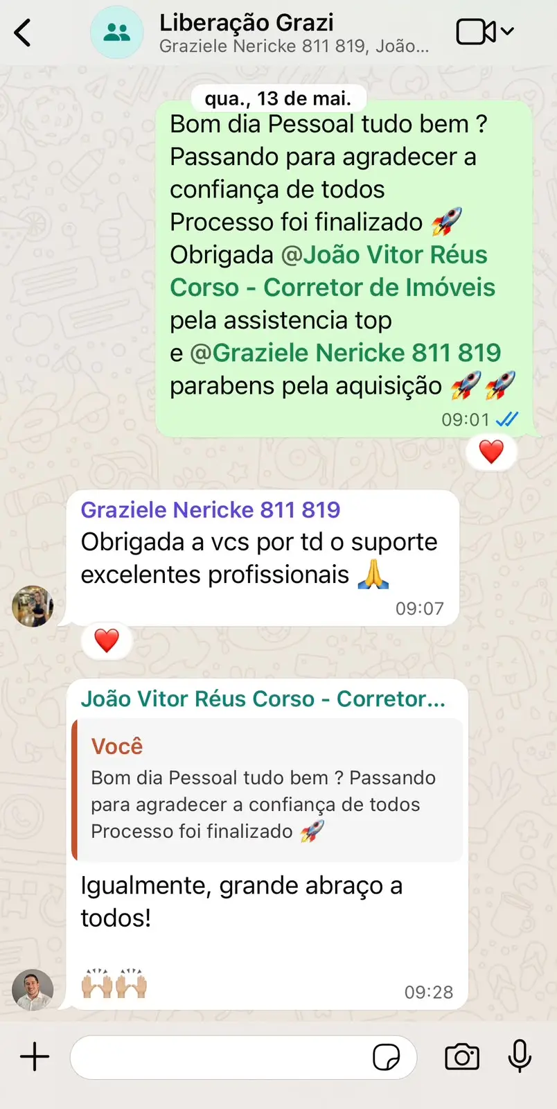 Feedback de cliente WN Consórcios